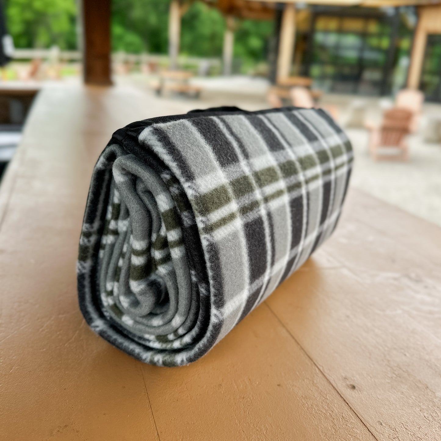Green Plaid Picnic Blanket